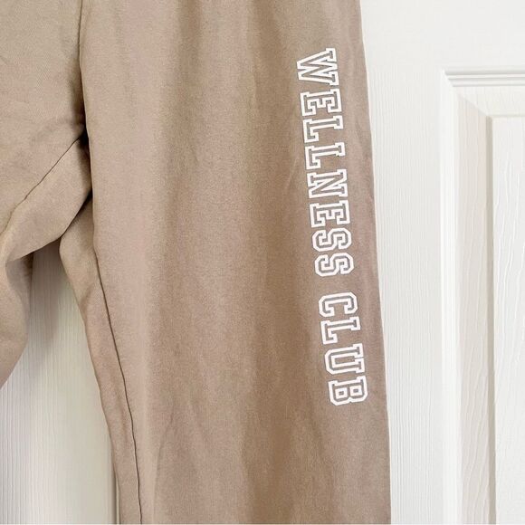 Sporty & Rich Wellness Club Flocked Sweatpant Light Tan Large NEW MSRP $180 - Picture 5 of 8